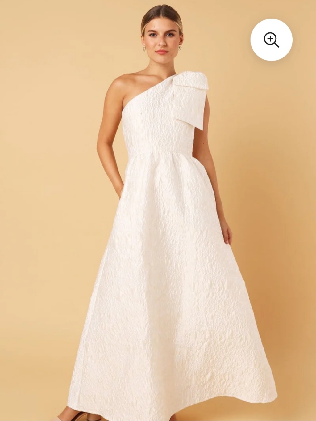 Abbey Glass Caroline Gown White Bubble Jacquard